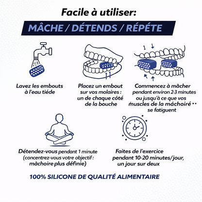 Entraîneur de mâchoire en silicone – Renforcez et sculptez votre visage naturellement